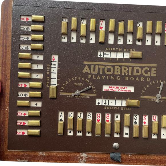 Vintage Bridge Card Game Board Autobridge Playing with Metal Sliders READ DSCPT - Picture 5 of 16